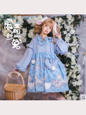 Alice Rabbit Sweet Lolita Hooded Dress OP (UR04)